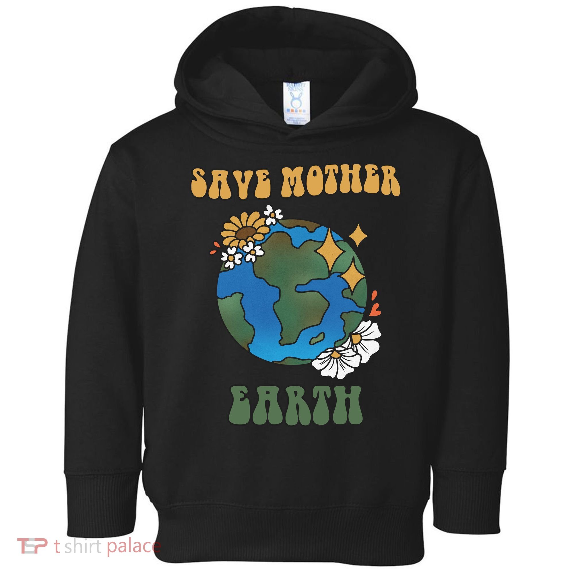 Save Mother Earth Retro Planet Floral Toddler Hoodie