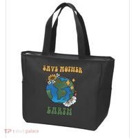 Save Mother Earth Retro Planet Floral Tote Bag thumb 3