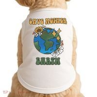Save Mother Earth Retro Planet Floral Doggie Tank thumb 0