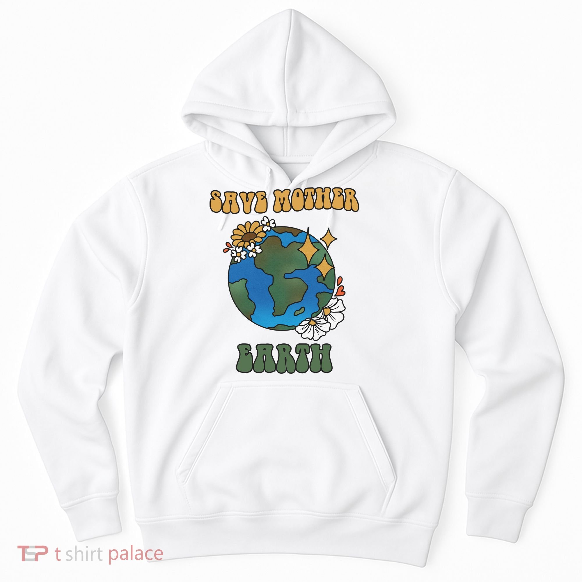 Save Mother Earth Retro Planet Floral Hoodie