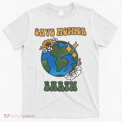 Save Mother Earth Retro Planet Floral T-Shirt