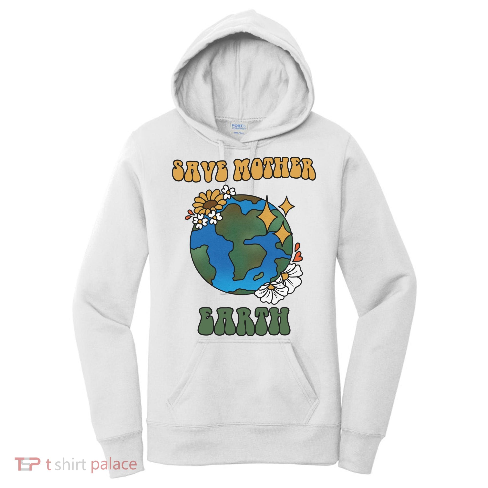 Save Mother Earth Retro Planet Floral Women's Hoodie