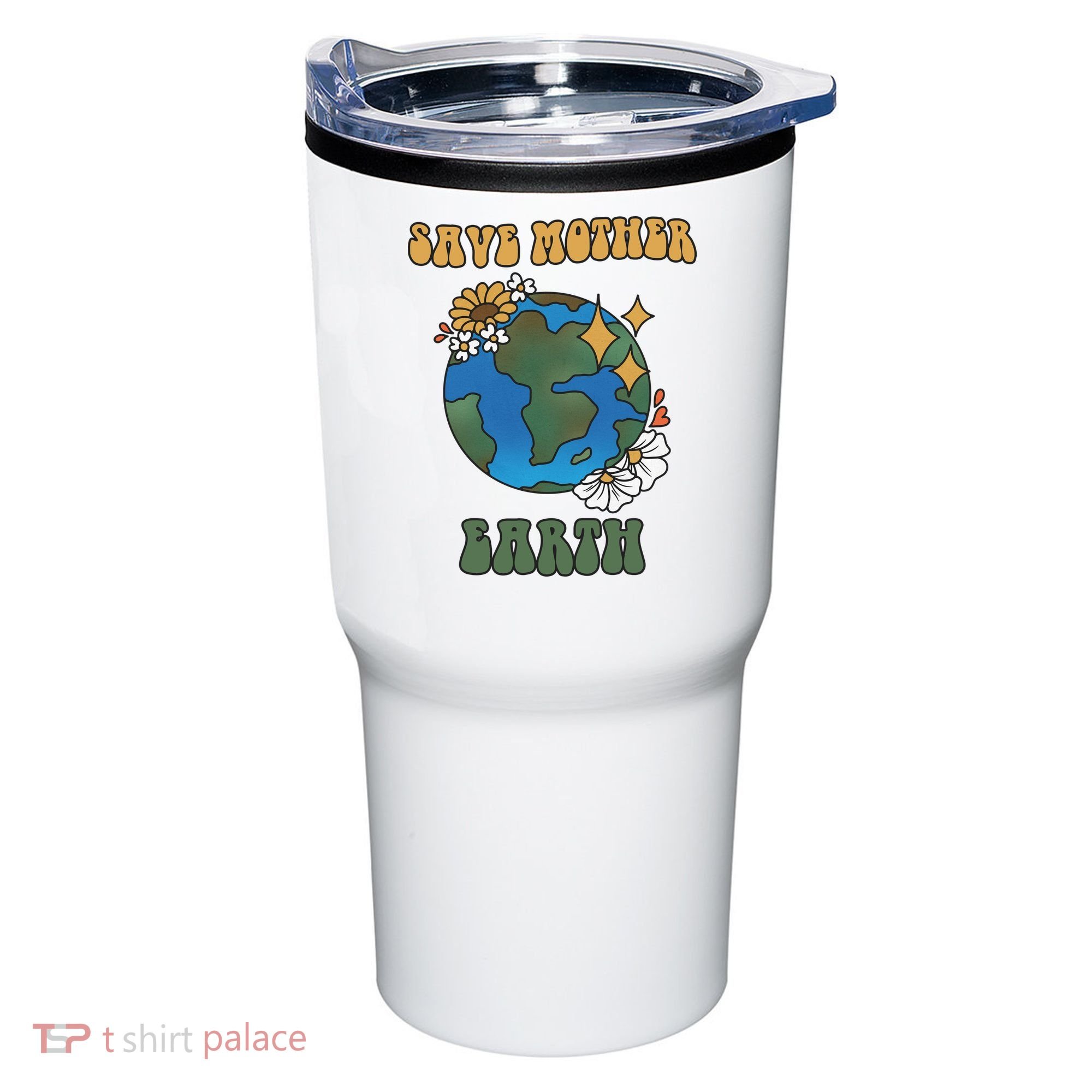 Save Mother Earth Retro Planet Floral Tumbler