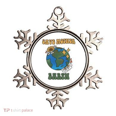 Save Mother Earth Retro Planet Floral Ornament