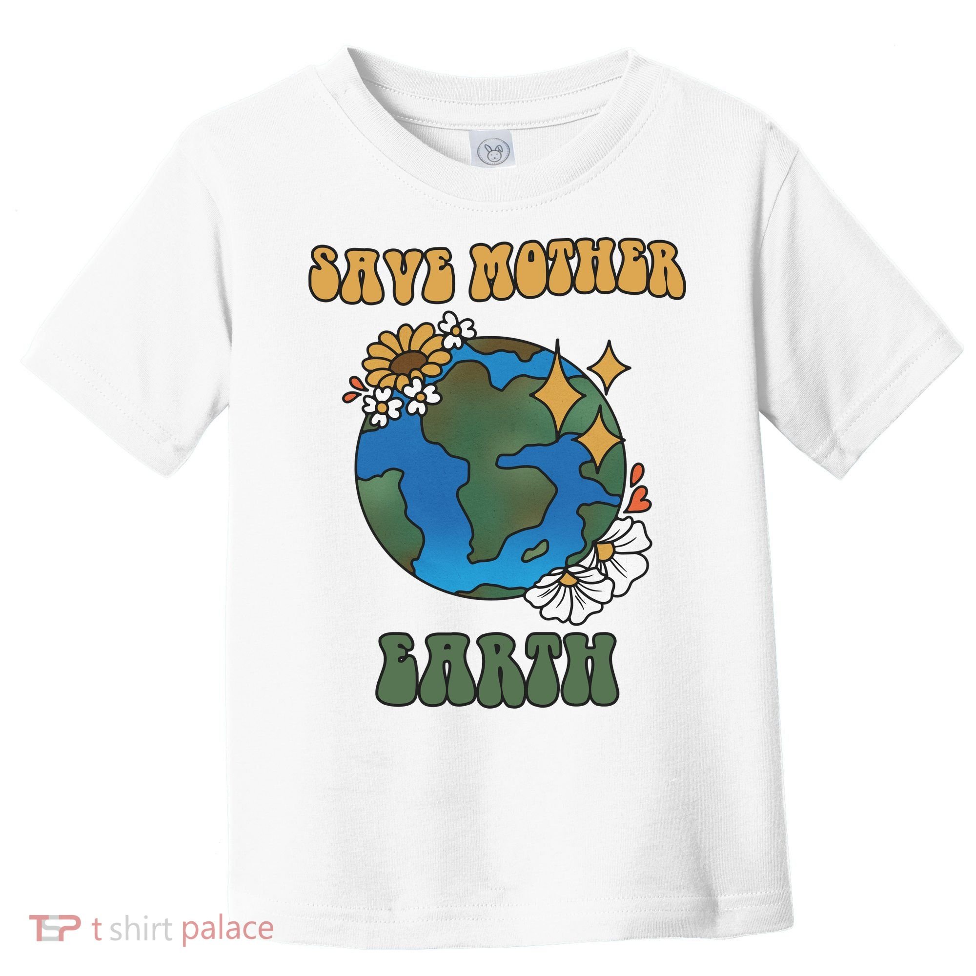 Save Mother Earth Retro Planet Floral Toddler T-Shirt