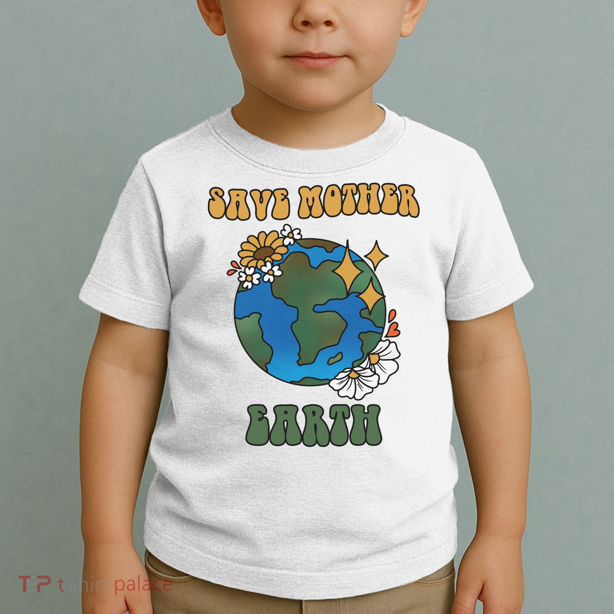 Save Mother Earth Retro Planet Floral Toddler T-Shirt