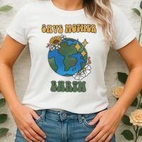 Save Mother Earth Retro Planet Floral Women's T-Shirt thumb 2