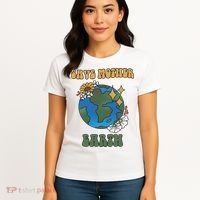 Save Mother Earth Retro Planet Floral Women's T-Shirt thumb 4