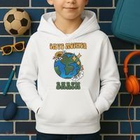 Save Mother Earth Retro Planet Floral Kids Hoodie thumb 2
