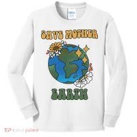 Save Mother Earth Retro Planet Floral Kids Long Sleeve Shirt thumb 0