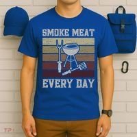Smoke Meat Everyday Barbecue Grill Griller Grillfather Gift T-Shirt thumb 6