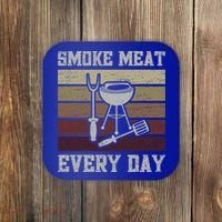 Smoke Meat Everyday Barbecue Grill Griller Grillfather Gift Coaster thumb 0