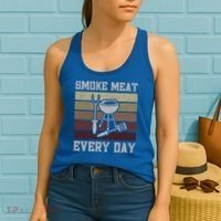 Smoke Meat Everyday Barbecue Grill Griller Grillfather Gift Women's Tank Top thumb 2