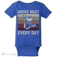Smoke Meat Everyday Barbecue Grill Griller Grillfather Gift Baby Bodysuit thumb 0