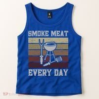 Smoke Meat Everyday Barbecue Grill Griller Grillfather Gift Tank Top thumb 2