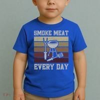 Smoke Meat Everyday Barbecue Grill Griller Grillfather Gift Toddler T-Shirt thumb 2
