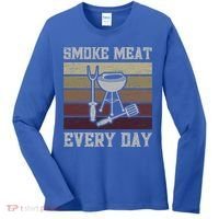 Smoke Meat Everyday Barbecue Grill Griller Grillfather Gift Women's Long Sleeve Shirt thumb 0