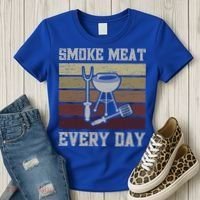 Smoke Meat Everyday Barbecue Grill Griller Grillfather Gift Women's T-Shirt thumb 3