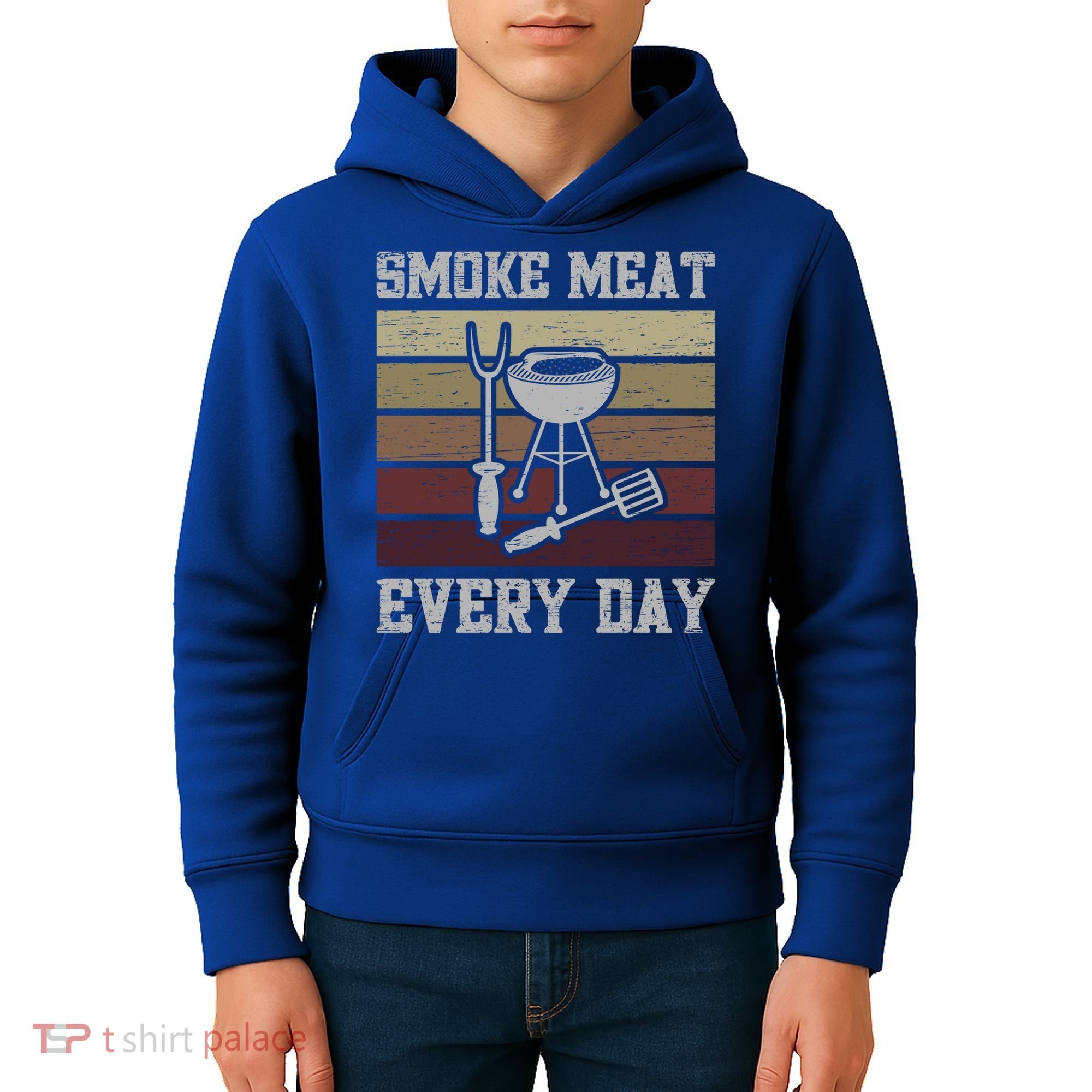 Smoke Meat Everyday Barbecue Grill Griller Grillfather Gift Kids Hoodie