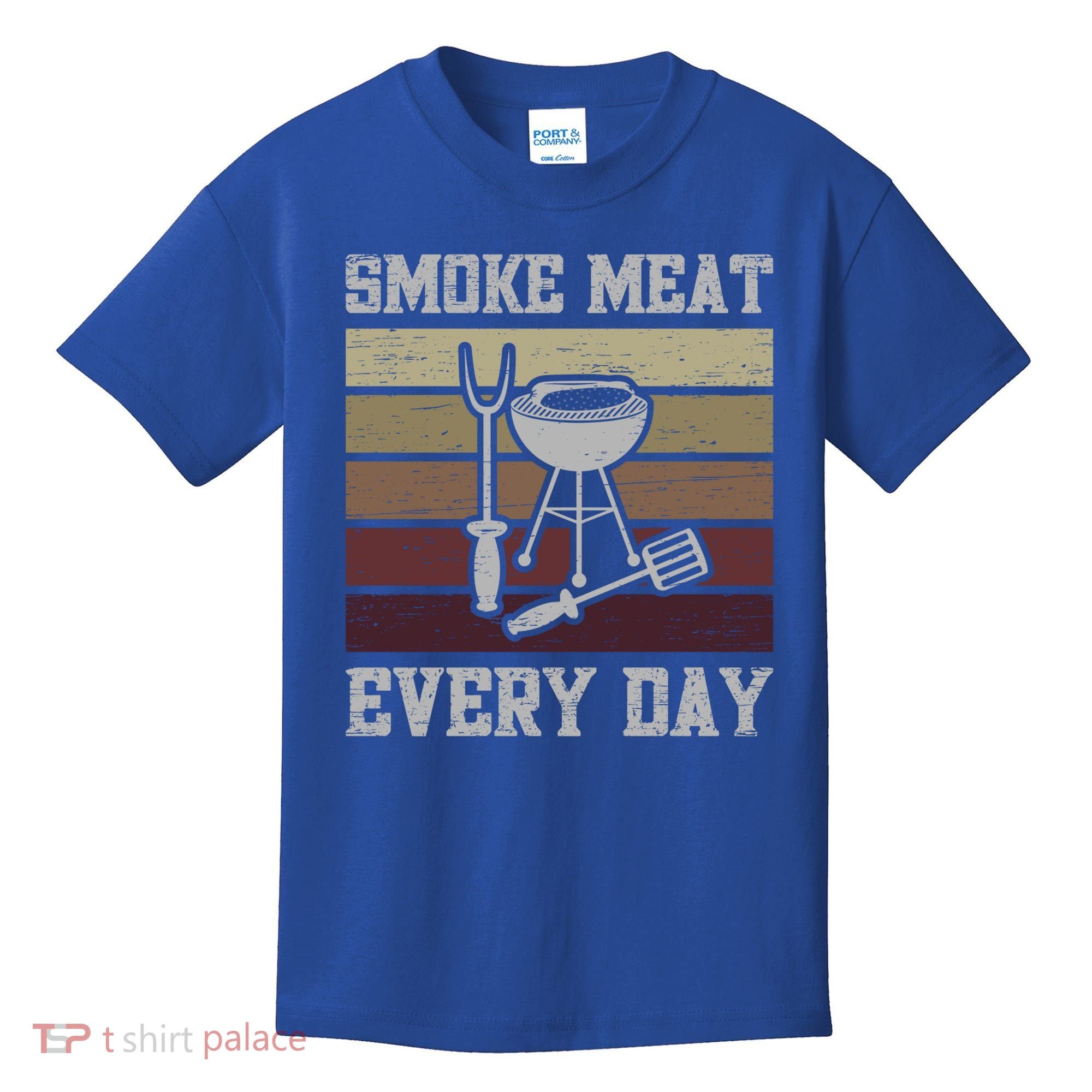 Smoke Meat Everyday Barbecue Grill Griller Grillfather Gift Kids T-Shirt