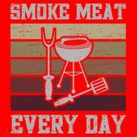 Smoke Meat Everyday Barbecue Grill Griller Grillfather Gift Santa Hat thumb 1