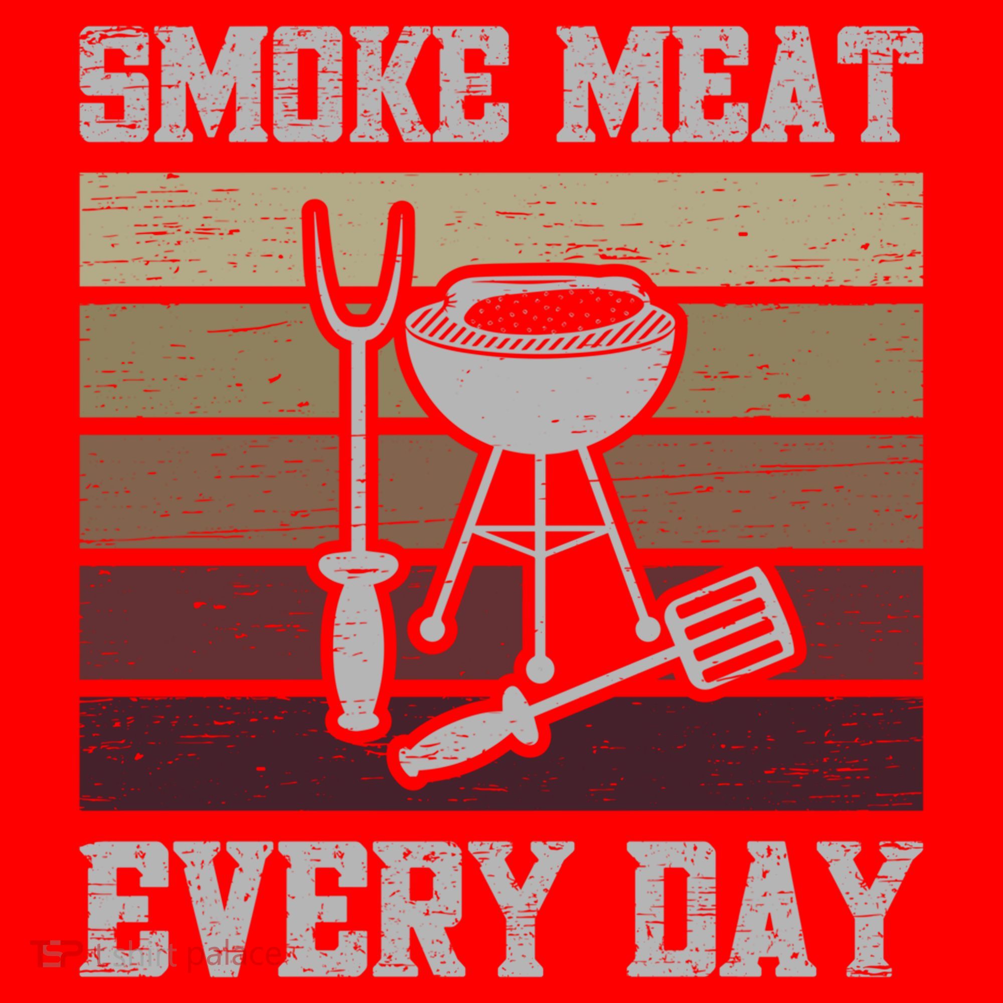 Smoke Meat Everyday Barbecue Grill Griller Grillfather Gift Santa Hat