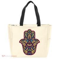Spiritual Mystic Eye Third Eye All Seeing Eye Hamsa Hand Tote Bag thumb 0