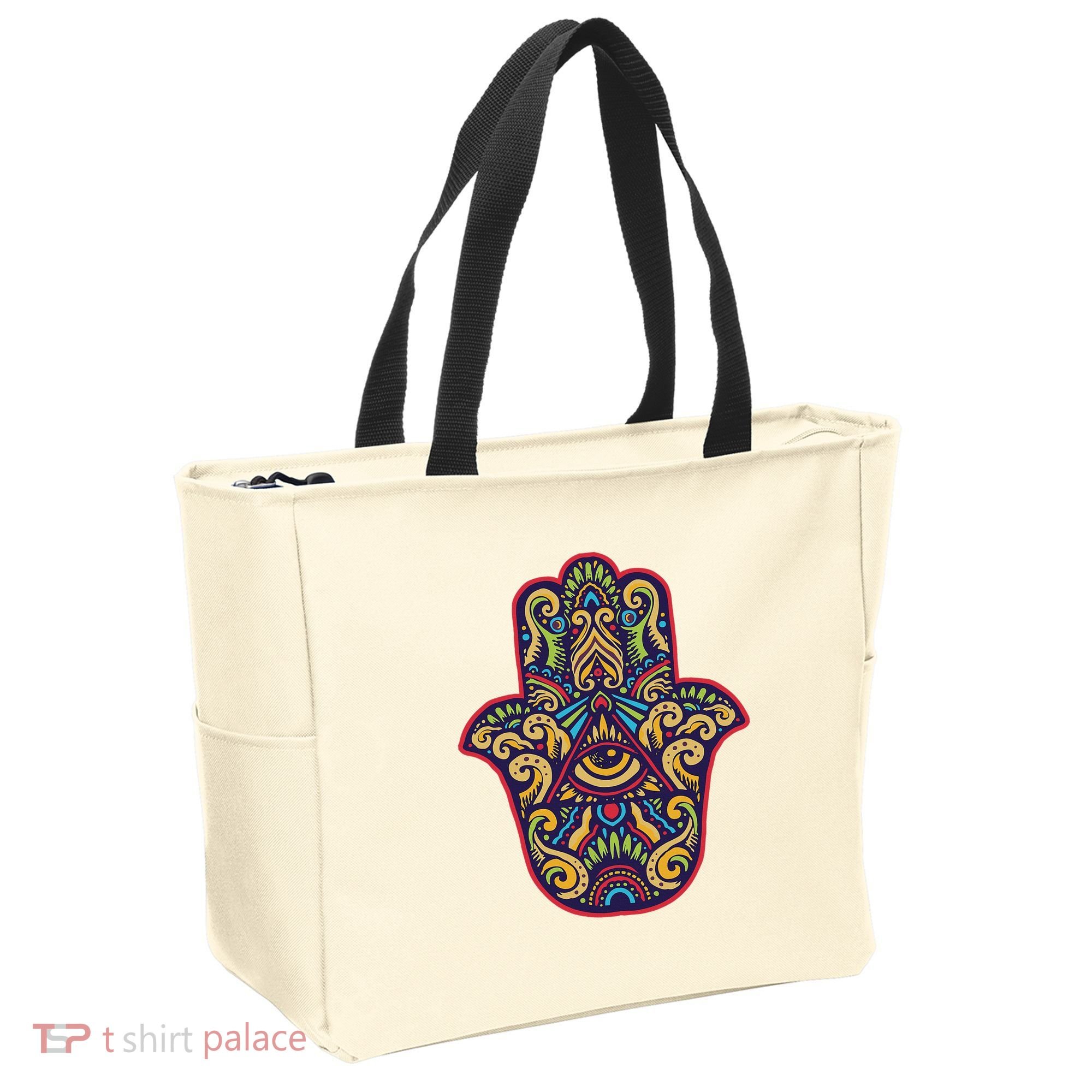 Spiritual Mystic Eye Third Eye All Seeing Eye Hamsa Hand Tote Bag