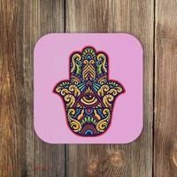 Spiritual Mystic Eye Third Eye All Seeing Eye Hamsa Hand Coaster thumb 0