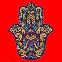 Spiritual Mystic Eye Third Eye All Seeing Eye Hamsa Hand Santa Hat thumb 1