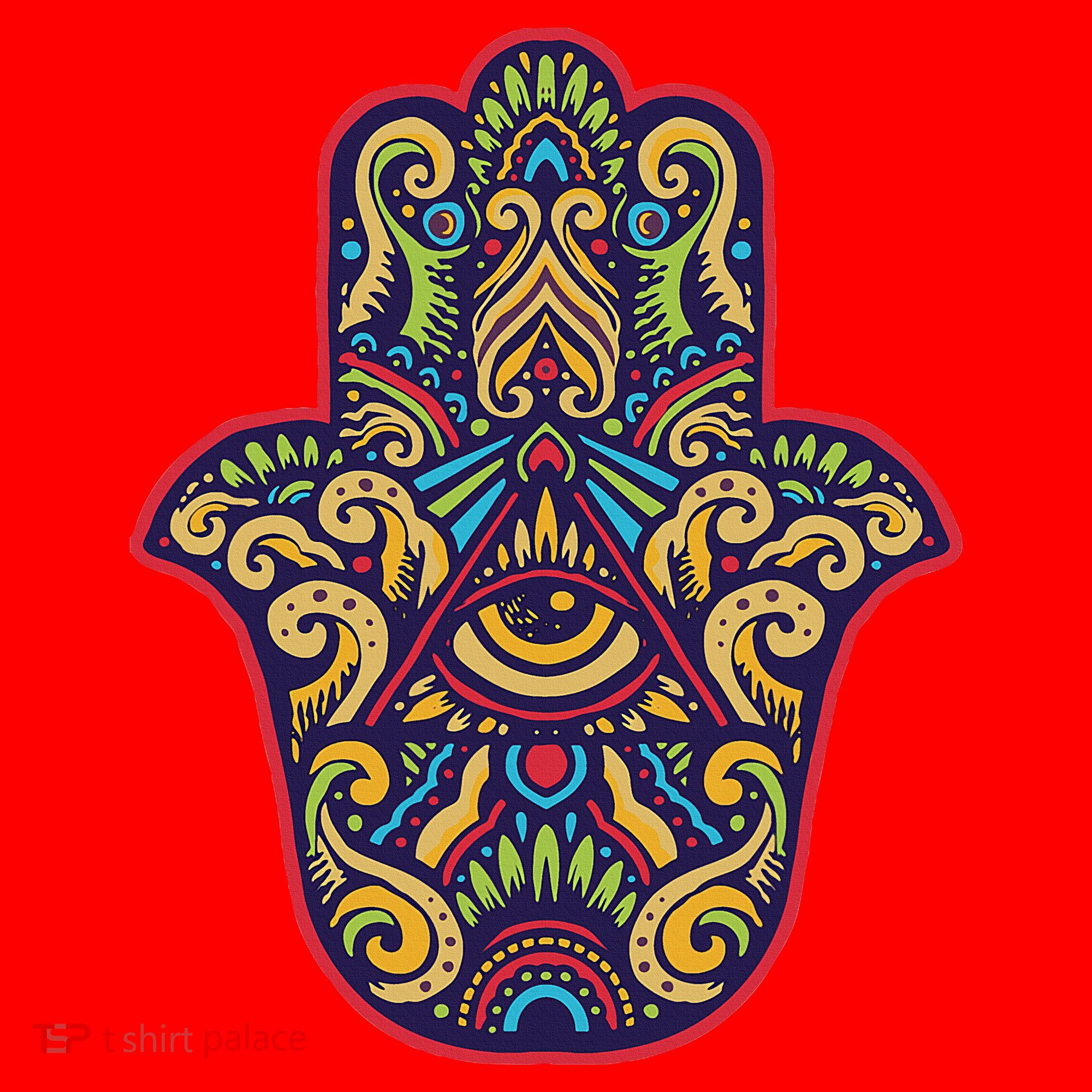 Spiritual Mystic Eye Third Eye All Seeing Eye Hamsa Hand Santa Hat