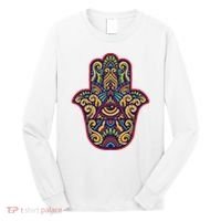 Spiritual Mystic Eye Third Eye All Seeing Eye Hamsa Hand Long Sleeve Shirt thumb 0