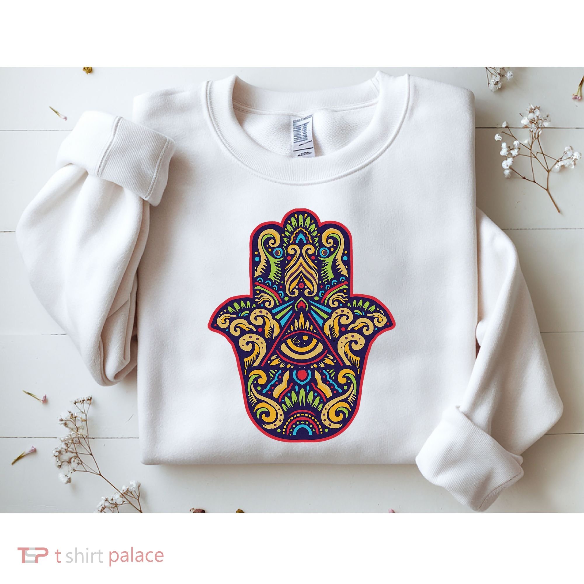 Spiritual Mystic Eye Third Eye All Seeing Eye Hamsa Hand Sweatshirt