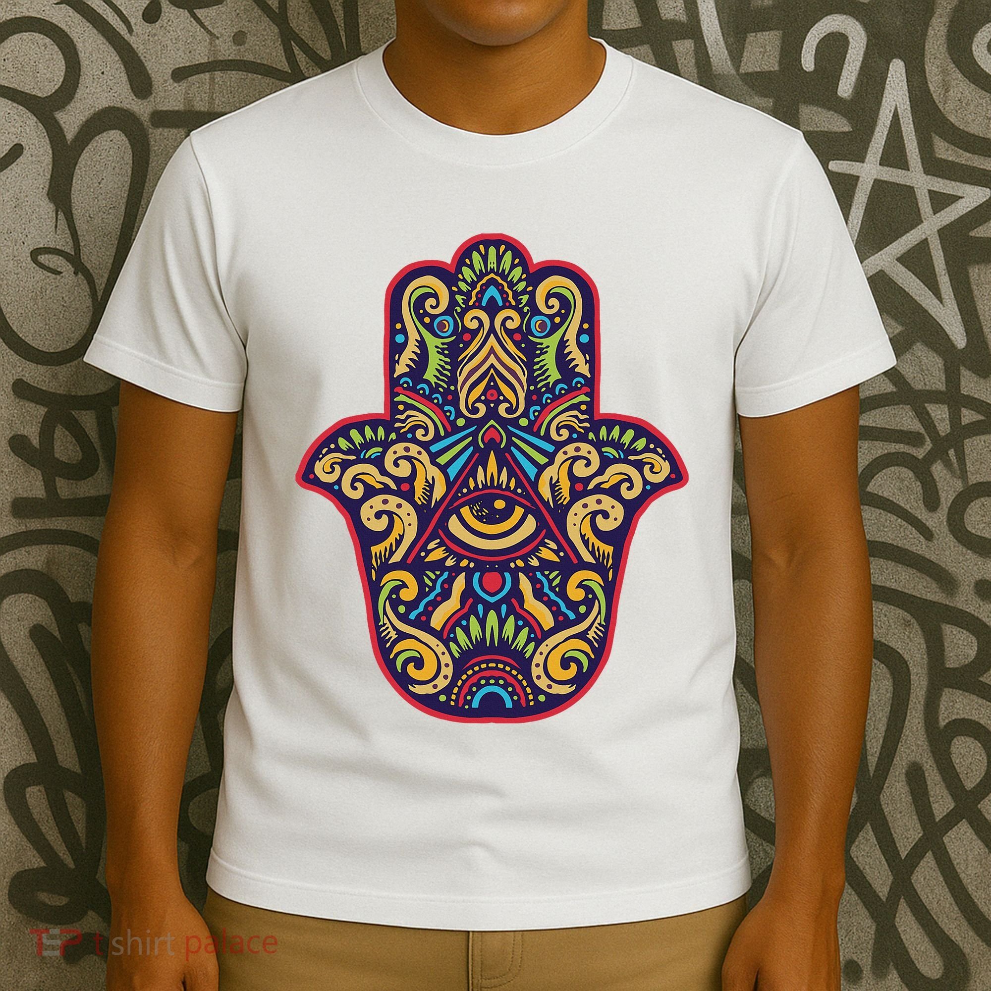 Spiritual Mystic Eye Third Eye All Seeing Eye Hamsa Hand T-Shirt