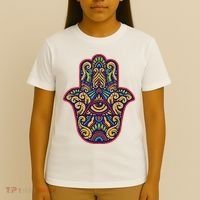 Spiritual Mystic Eye Third Eye All Seeing Eye Hamsa Hand T-Shirt thumb 4