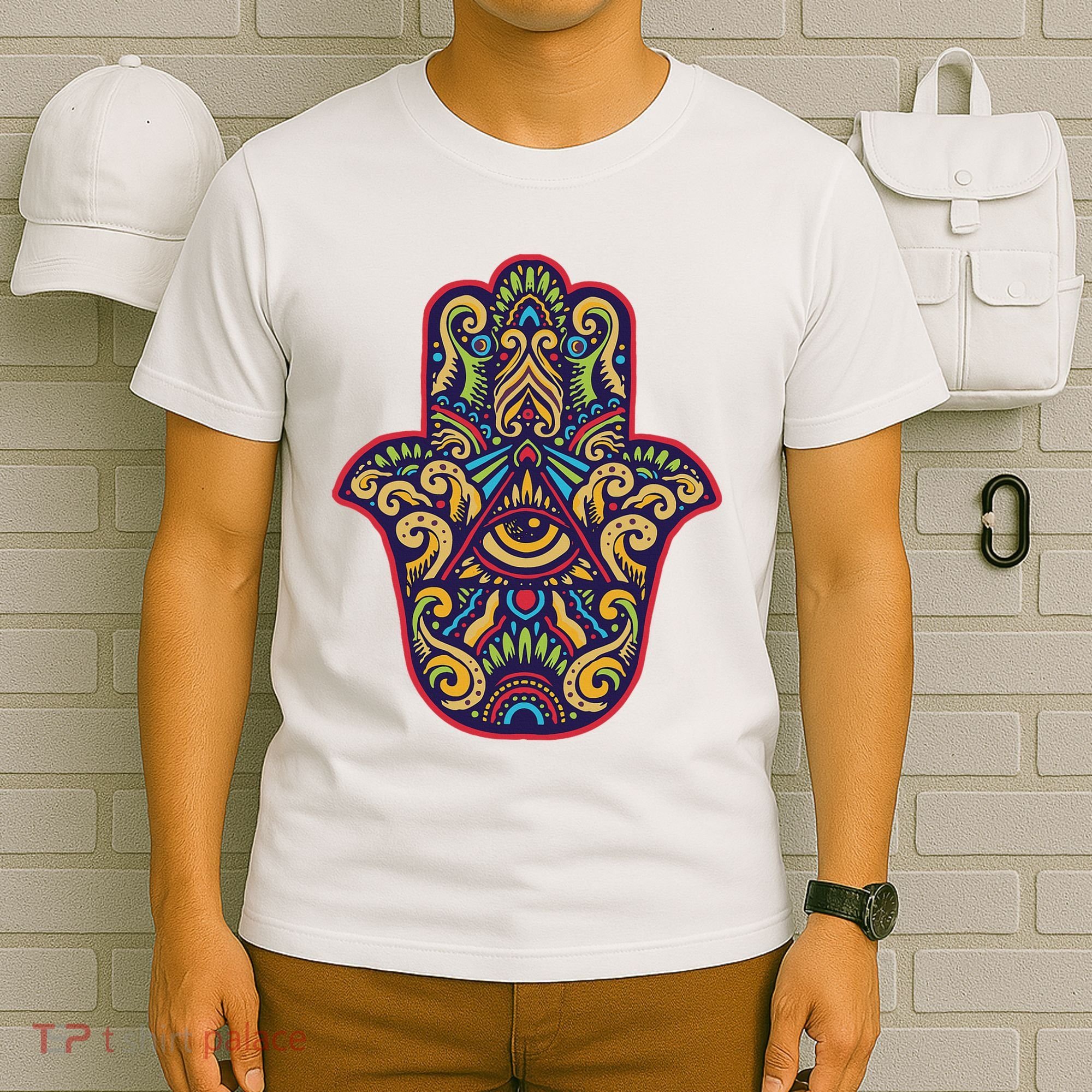 Spiritual Mystic Eye Third Eye All Seeing Eye Hamsa Hand T-Shirt