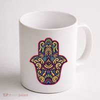 Spiritual Mystic Eye Third Eye All Seeing Eye Hamsa Hand Coffee Mug thumb 1
