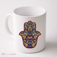 Spiritual Mystic Eye Third Eye All Seeing Eye Hamsa Hand Coffee Mug thumb 0