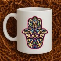 Spiritual Mystic Eye Third Eye All Seeing Eye Hamsa Hand Coffee Mug thumb 2