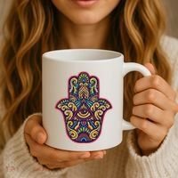 Spiritual Mystic Eye Third Eye All Seeing Eye Hamsa Hand Coffee Mug thumb 3
