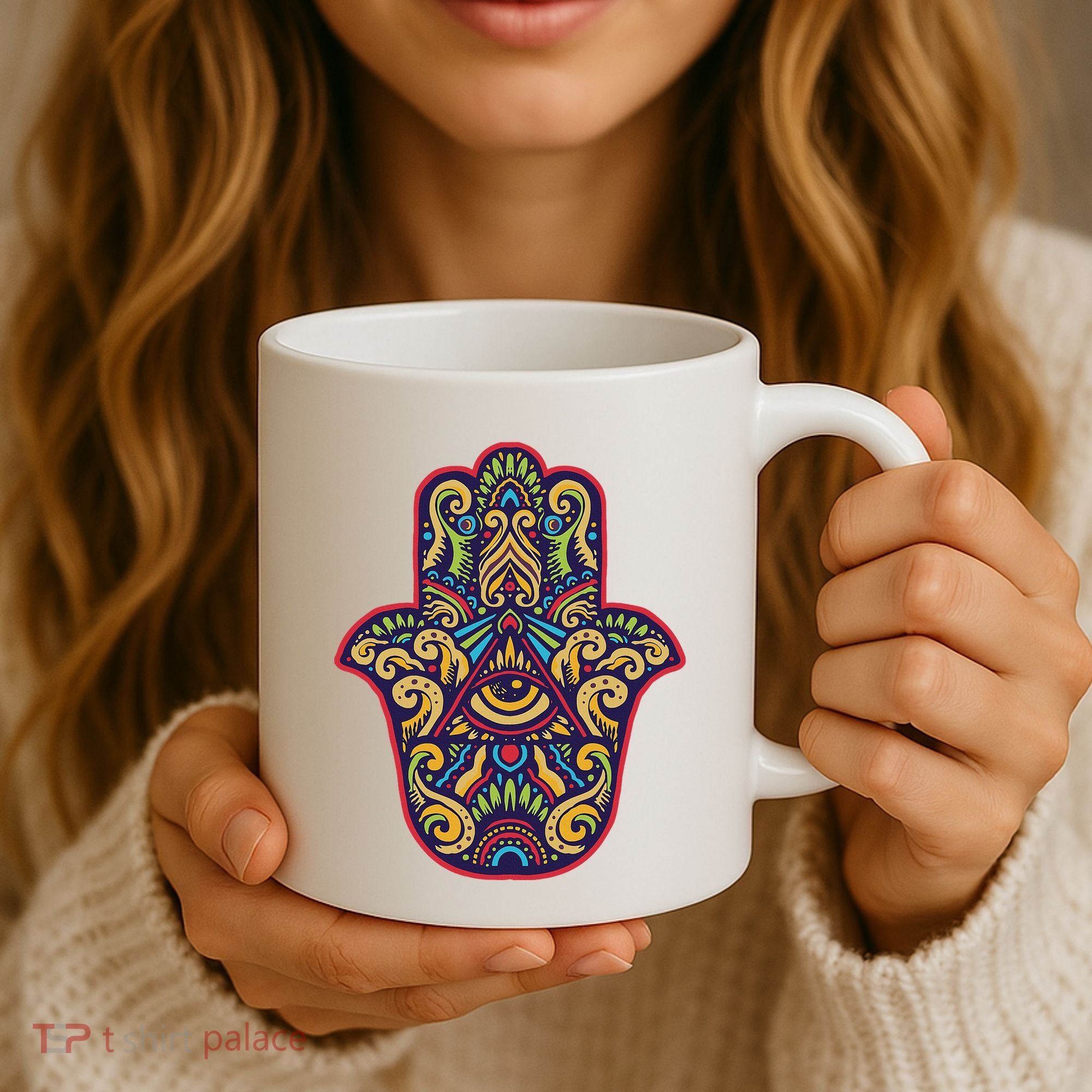 Spiritual Mystic Eye Third Eye All Seeing Eye Hamsa Hand Coffee Mug
