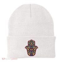 Spiritual Mystic Eye Third Eye All Seeing Eye Hamsa Hand Beanie thumb 0