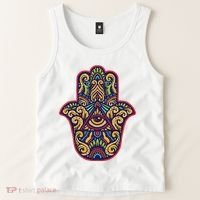 Spiritual Mystic Eye Third Eye All Seeing Eye Hamsa Hand Tank Top thumb 2