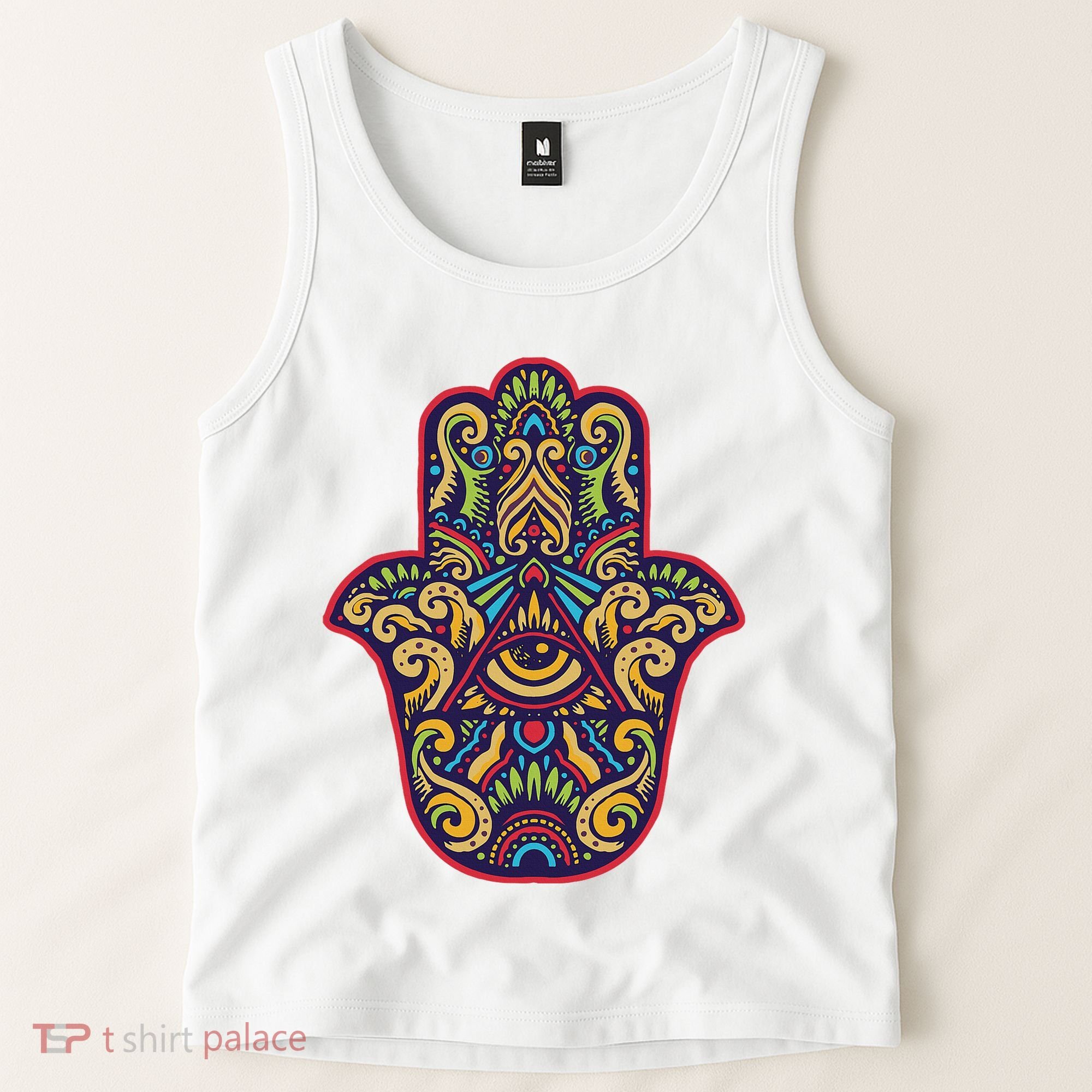 Spiritual Mystic Eye Third Eye All Seeing Eye Hamsa Hand Tank Top
