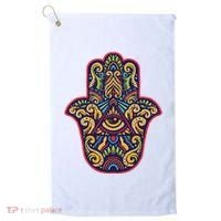 Spiritual Mystic Eye Third Eye All Seeing Eye Hamsa Hand Golf Towel thumb 0