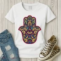 Spiritual Mystic Eye Third Eye All Seeing Eye Hamsa Hand Women's T-Shirt thumb 3