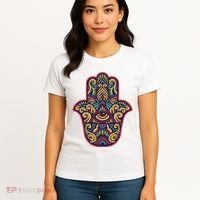 Spiritual Mystic Eye Third Eye All Seeing Eye Hamsa Hand Women's T-Shirt thumb 4