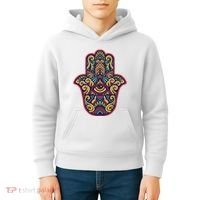 Spiritual Mystic Eye Third Eye All Seeing Eye Hamsa Hand Kids Hoodie thumb 4