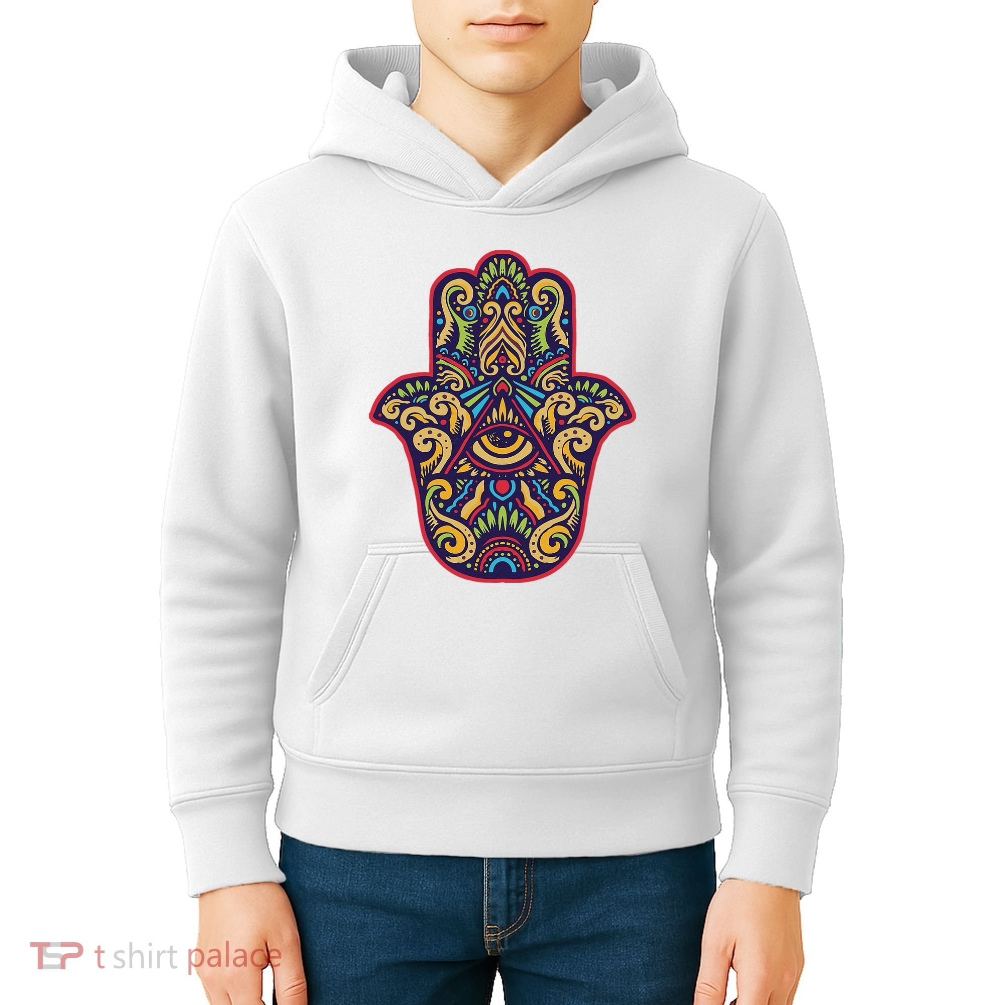Spiritual Mystic Eye Third Eye All Seeing Eye Hamsa Hand Kids Hoodie