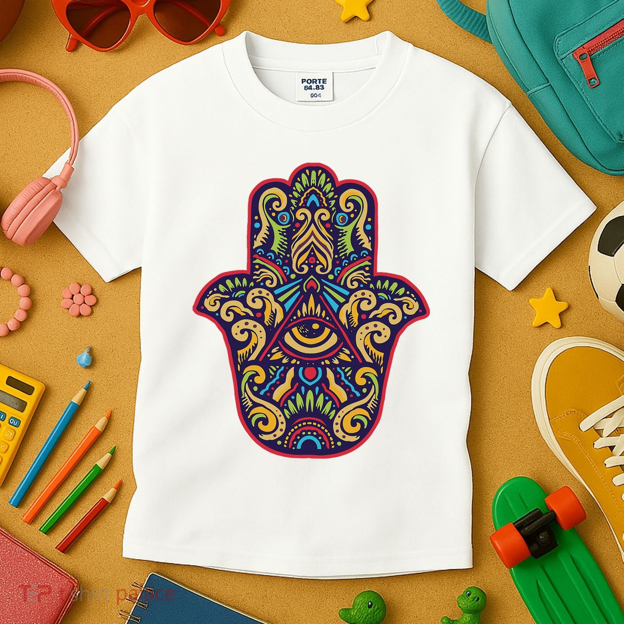 Spiritual Mystic Eye Third Eye All Seeing Eye Hamsa Hand Kids T-Shirt